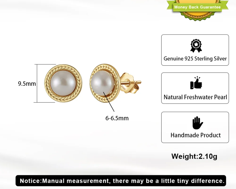 925 sterling silver earrings, elegant and luxurious style, freshwater pearl earrings