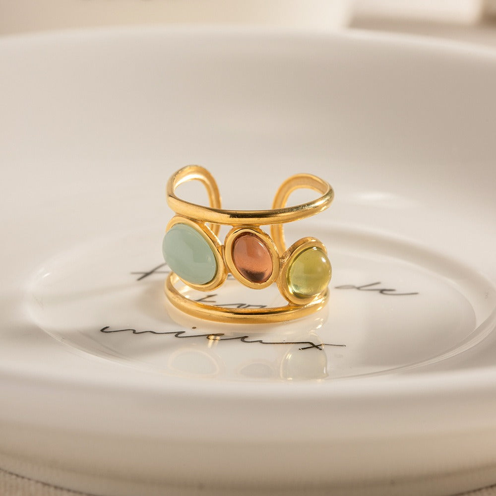 French style retro stainless steel adjustable ring