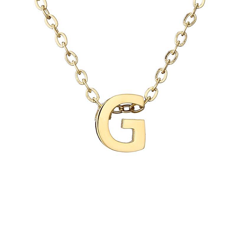 New Stainless Steel Gold-plated Necklace Letter Pendant Jewelry