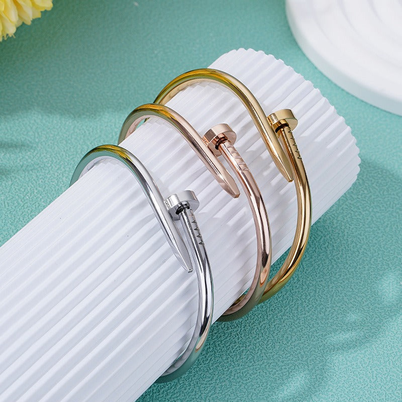 Diamond titanium steel bracelet for women