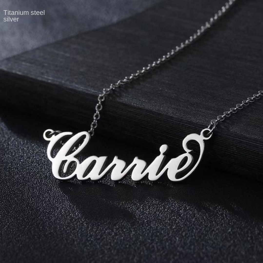 Customized stainless steel necklace that does not fade customized name letter necklace