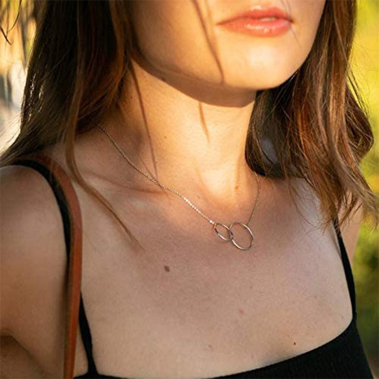 Fashionable Double Circle Accessories Necklace