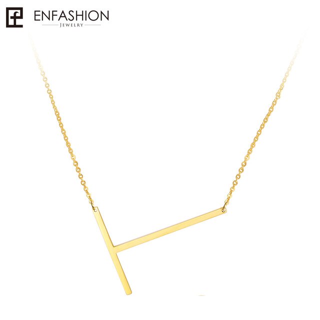 Letter necklace 24K gold-plated stainless steel jewelry
