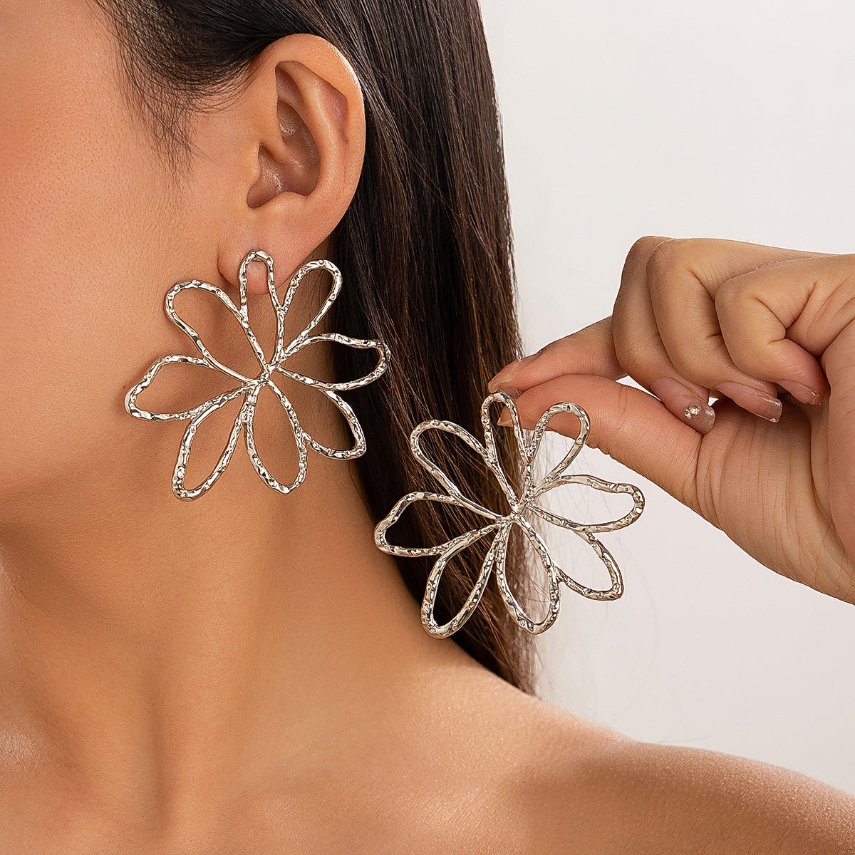 Exaggerated Waterdrop Flower Earrings for Women