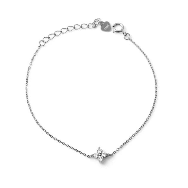 925 Sterling Silver Mini Flower Zircon Bracelet for girls Minimalist 14k Gold Plated Lucky Bracelet Fine Jewelry