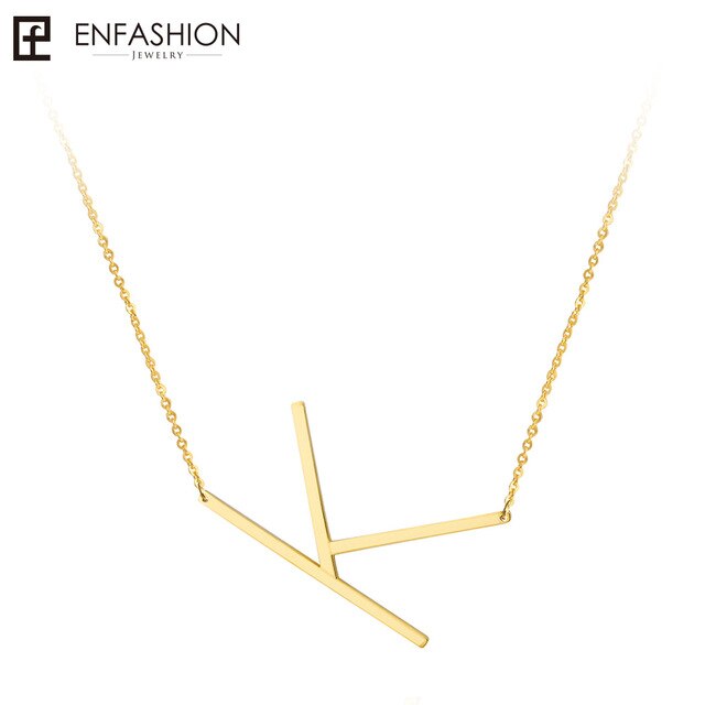 Letter necklace 24K gold-plated stainless steel jewelry