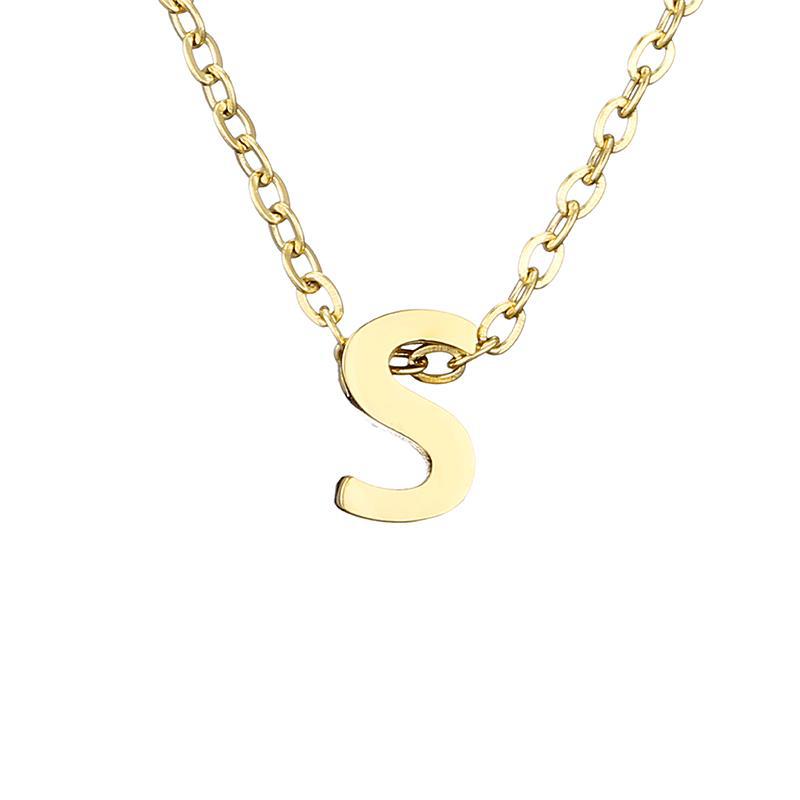 New Stainless Steel Gold-plated Necklace Letter Pendant Jewelry
