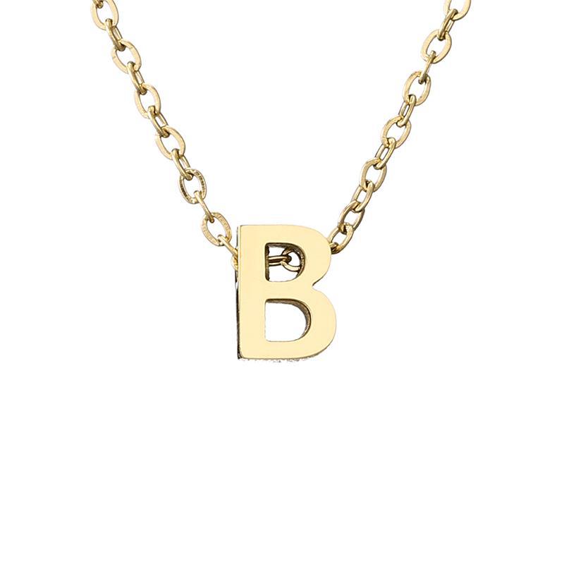New Stainless Steel Gold-plated Necklace Letter Pendant Jewelry