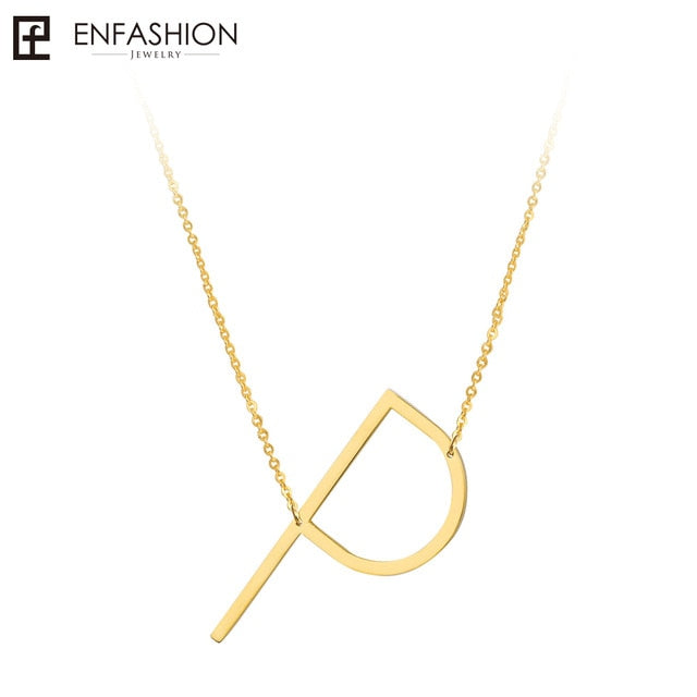 Letter necklace 24K gold-plated stainless steel jewelry