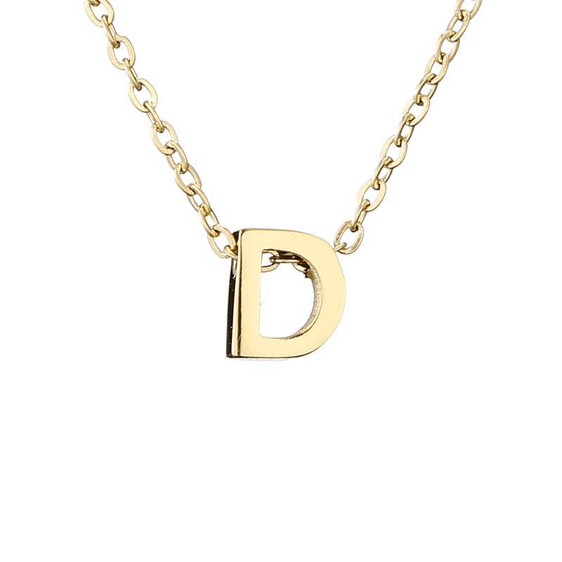 New Stainless Steel Gold-plated Necklace Letter Pendant Jewelry