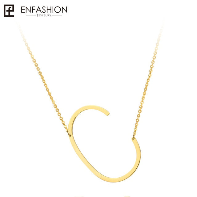 Letter necklace 24K gold-plated stainless steel jewelry