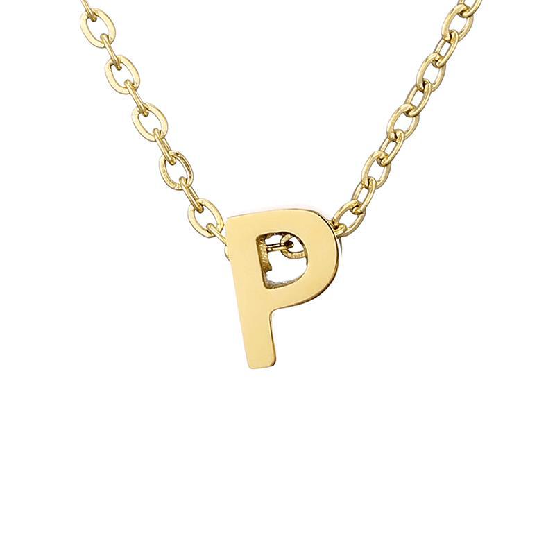 New Stainless Steel Gold-plated Necklace Letter Pendant Jewelry