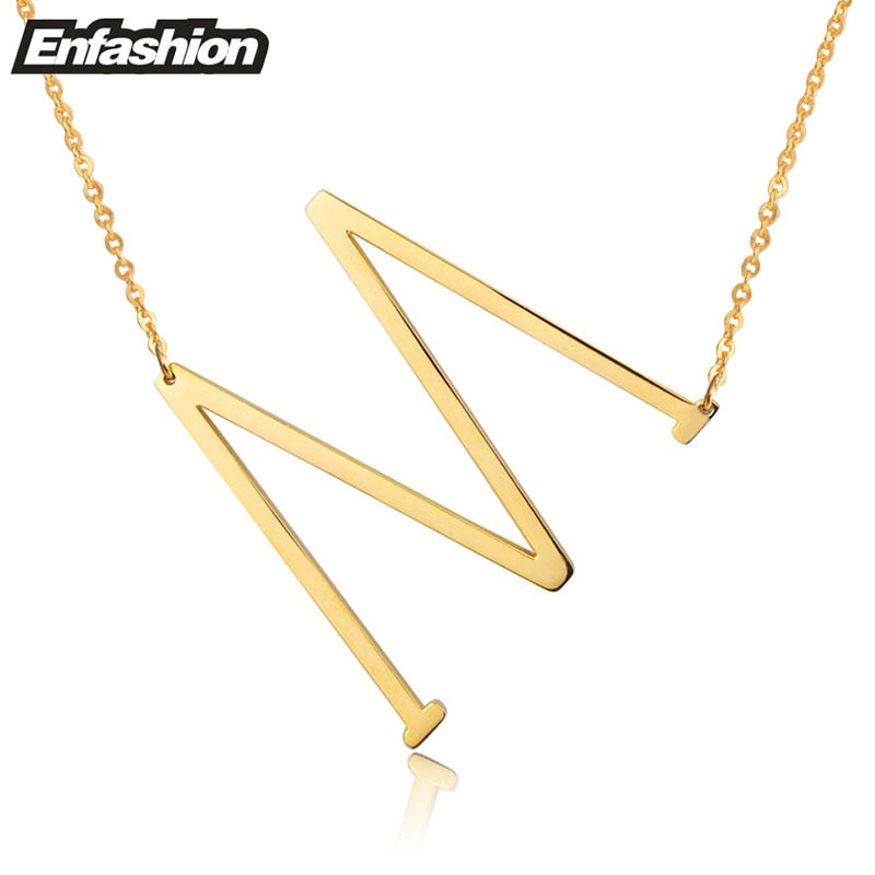 Letter necklace 24K gold-plated stainless steel jewelry