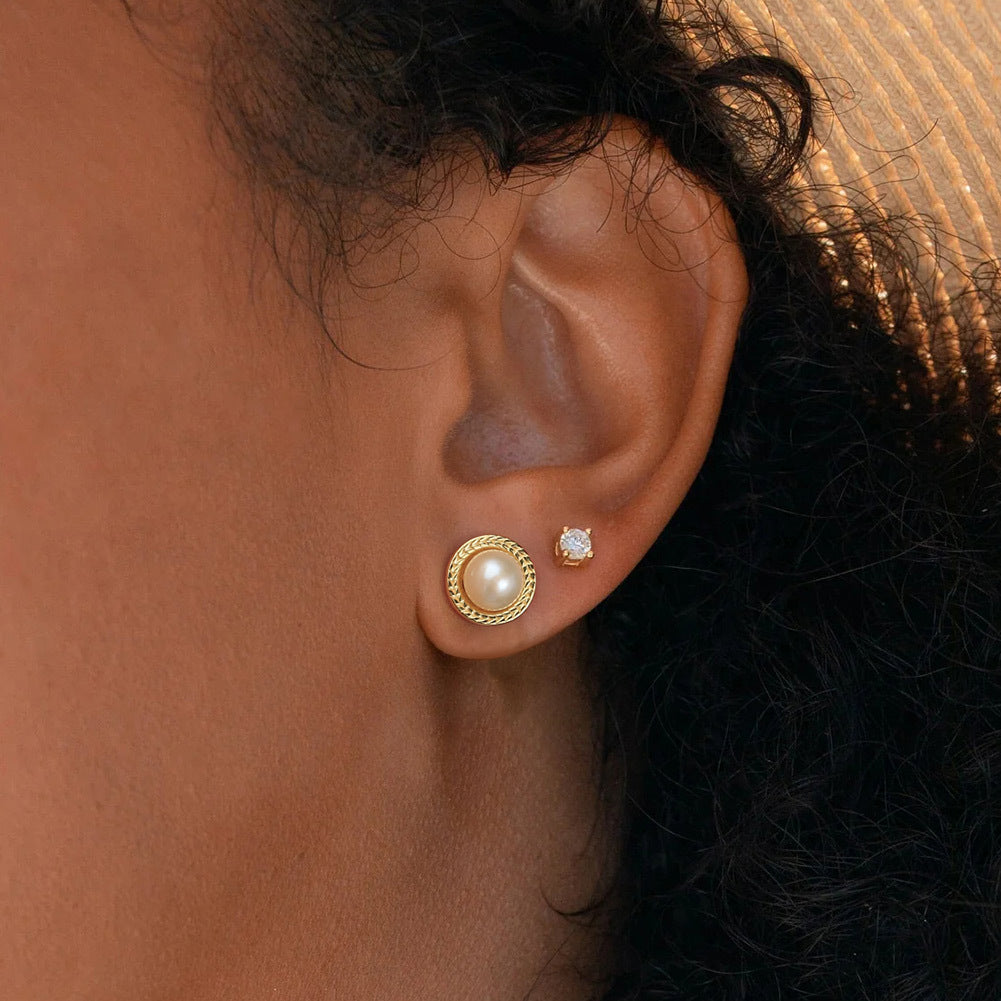 925 sterling silver earrings, elegant and luxurious style, freshwater pearl earrings