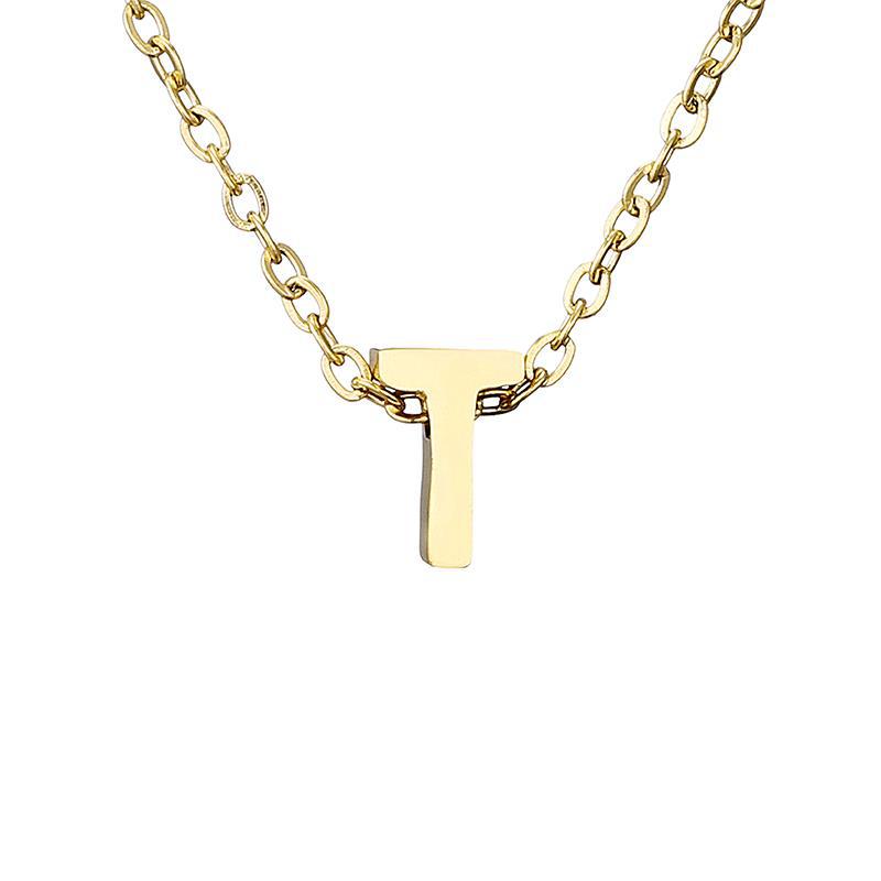 New Stainless Steel Gold-plated Necklace Letter Pendant Jewelry