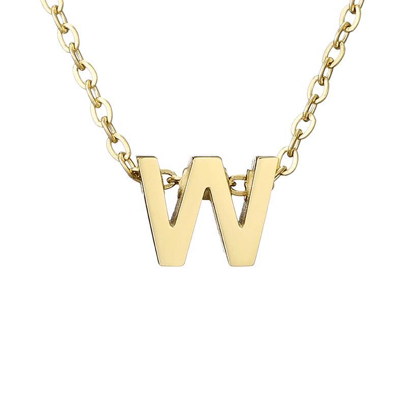 New Stainless Steel Gold-plated Necklace Letter Pendant Jewelry