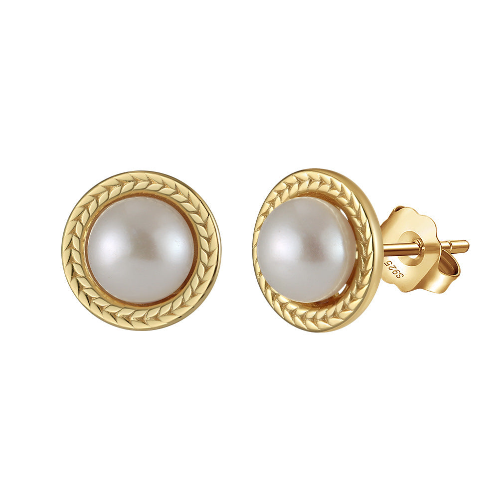 925 sterling silver earrings, elegant and luxurious style, freshwater pearl earrings