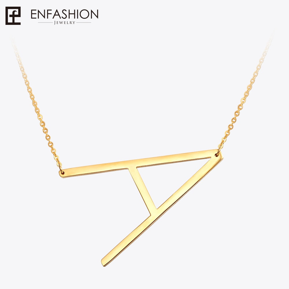 Letter necklace 24K gold-plated stainless steel jewelry