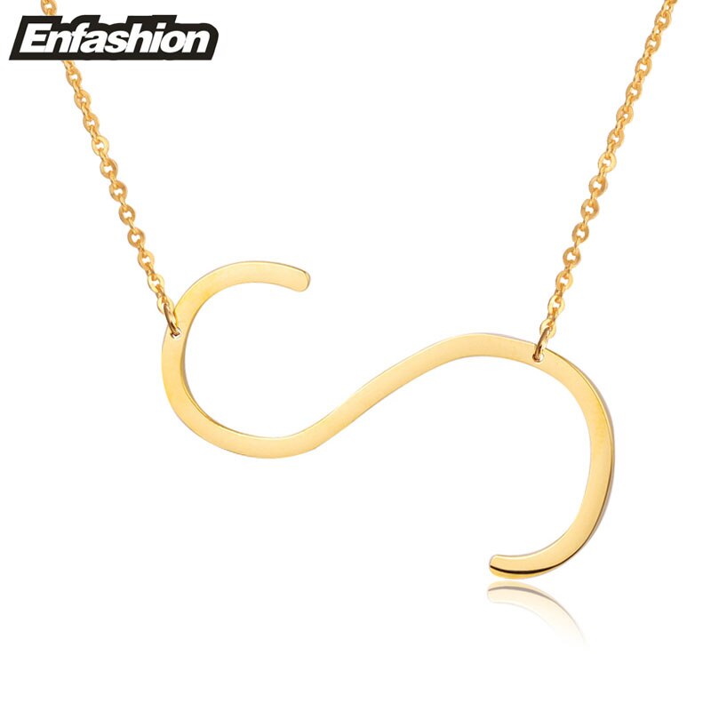 Letter necklace 24K gold-plated stainless steel jewelry