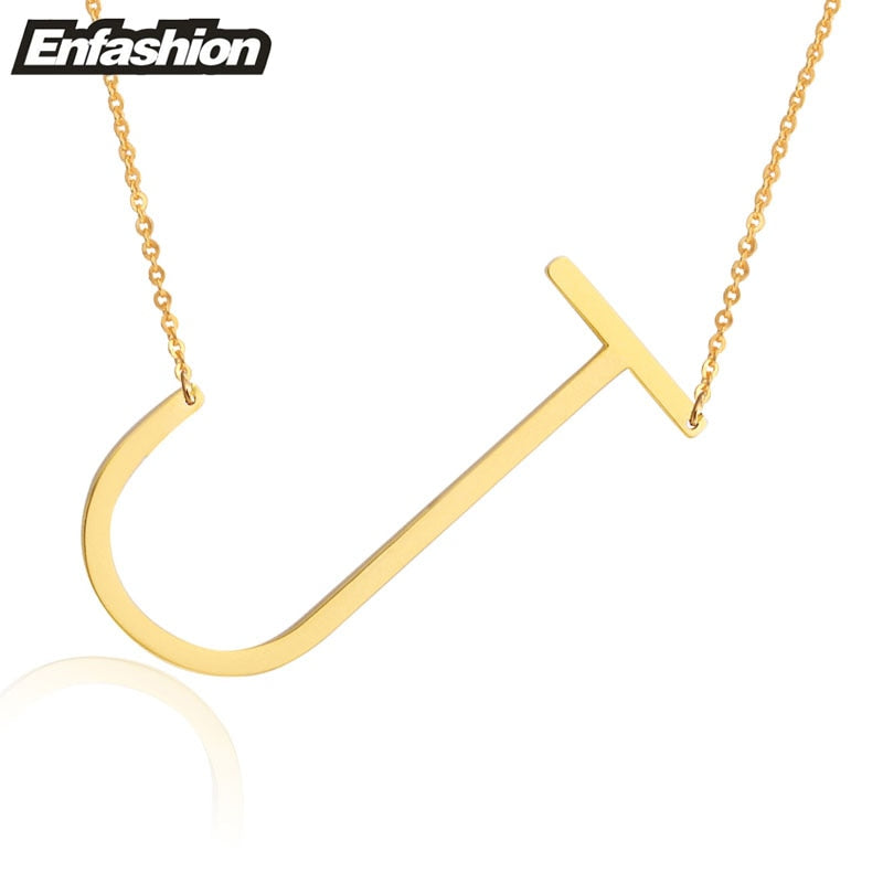 Letter necklace 24K gold-plated stainless steel jewelry