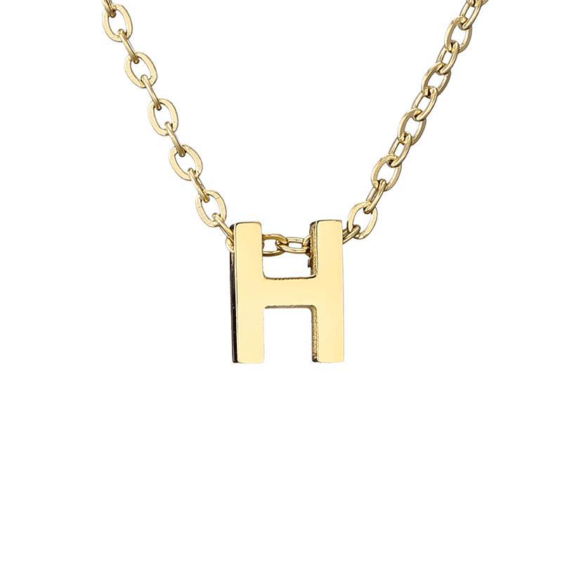 New Stainless Steel Gold-plated Necklace Letter Pendant Jewelry