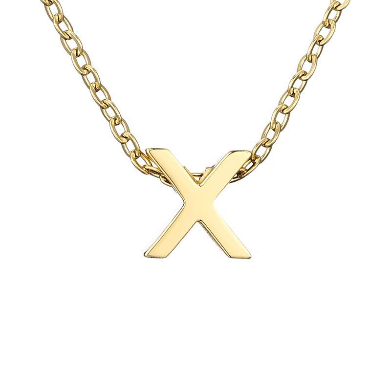 New Stainless Steel Gold-plated Necklace Letter Pendant Jewelry
