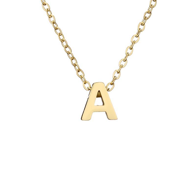 New Stainless Steel Gold-plated Necklace Letter Pendant Jewelry