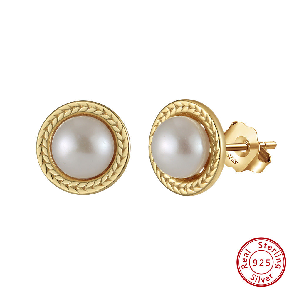 925 sterling silver earrings, elegant and luxurious style, freshwater pearl earrings
