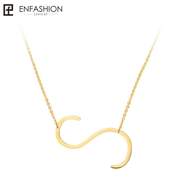 Letter necklace 24K gold-plated stainless steel jewelry