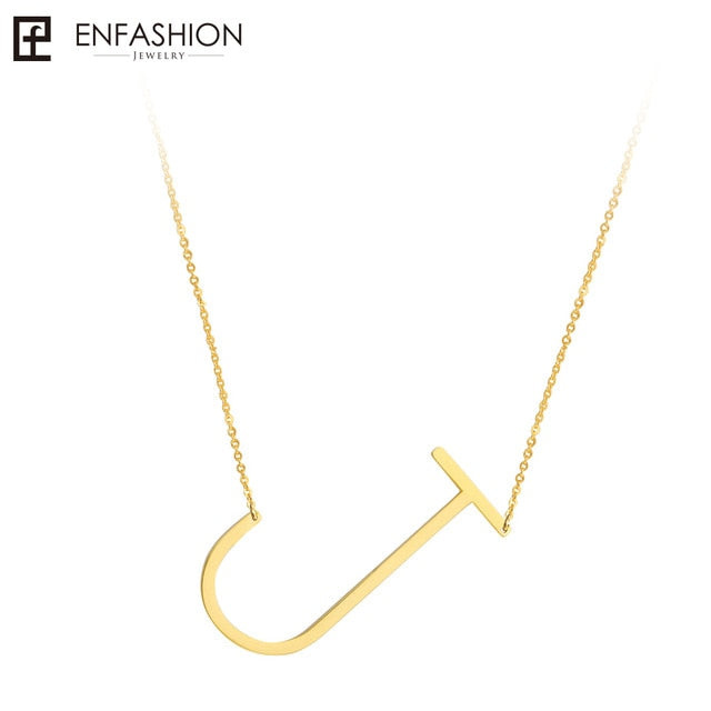 Letter necklace 24K gold-plated stainless steel jewelry