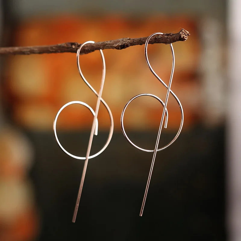 14K Rose Gold Note Earrings