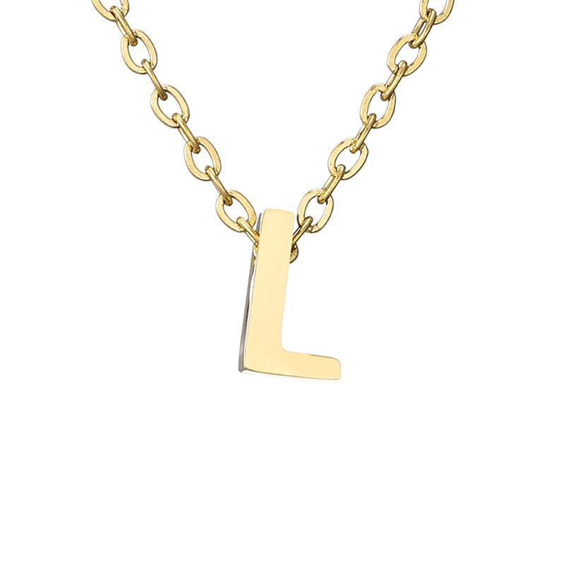 New Stainless Steel Gold-plated Necklace Letter Pendant Jewelry