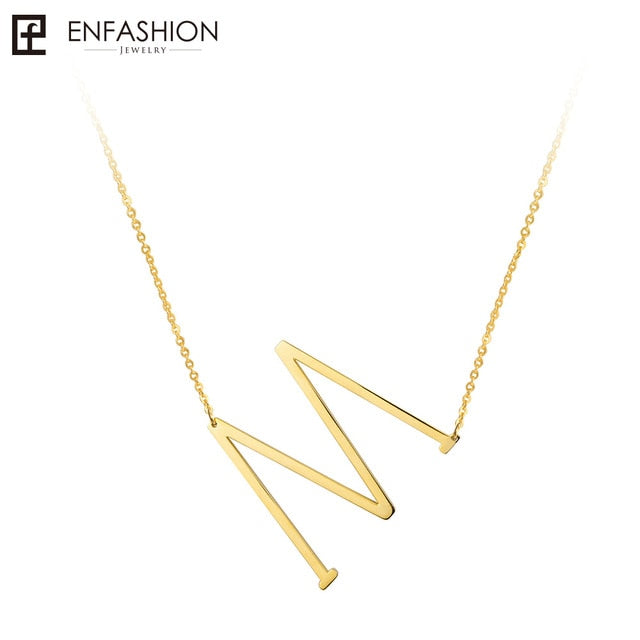 Letter necklace 24K gold-plated stainless steel jewelry