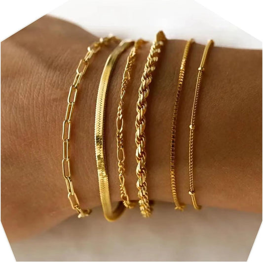 6 delar armband rostfritt stål