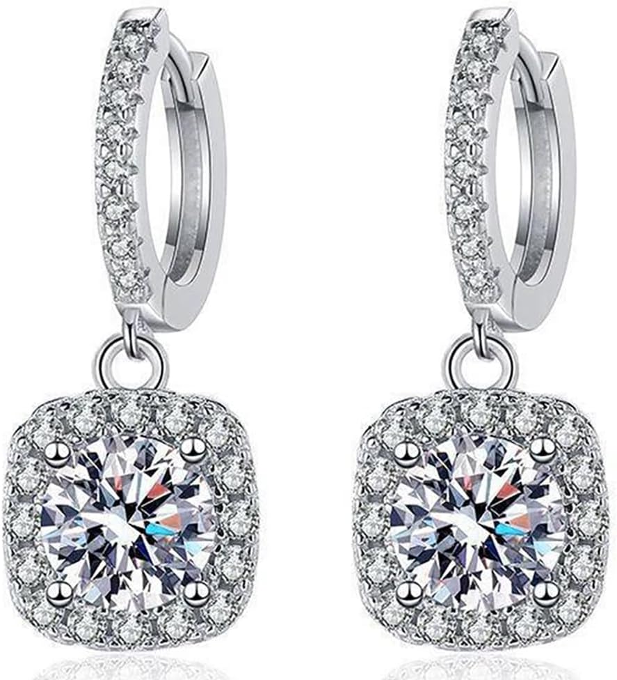 örhängen, 1 karat moissanit diamanter