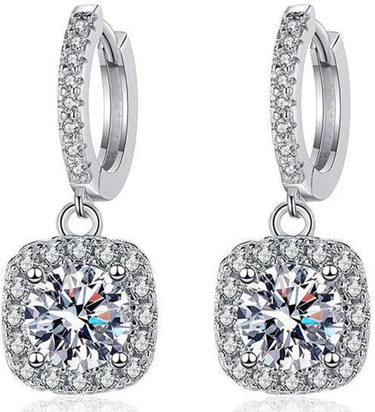 örhängen, 1 karat moissanit diamanter