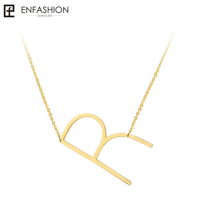 Letter necklace 24K gold-plated stainless steel jewelry
