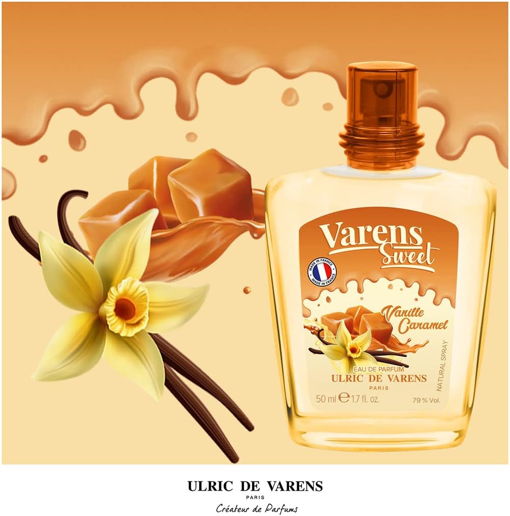Eau de Parfum Varens Sweet Vanilla Caramel - Gourmand, Caramel, Vanilla - Women's Perfume - Spray - Made in France - 50 ml
