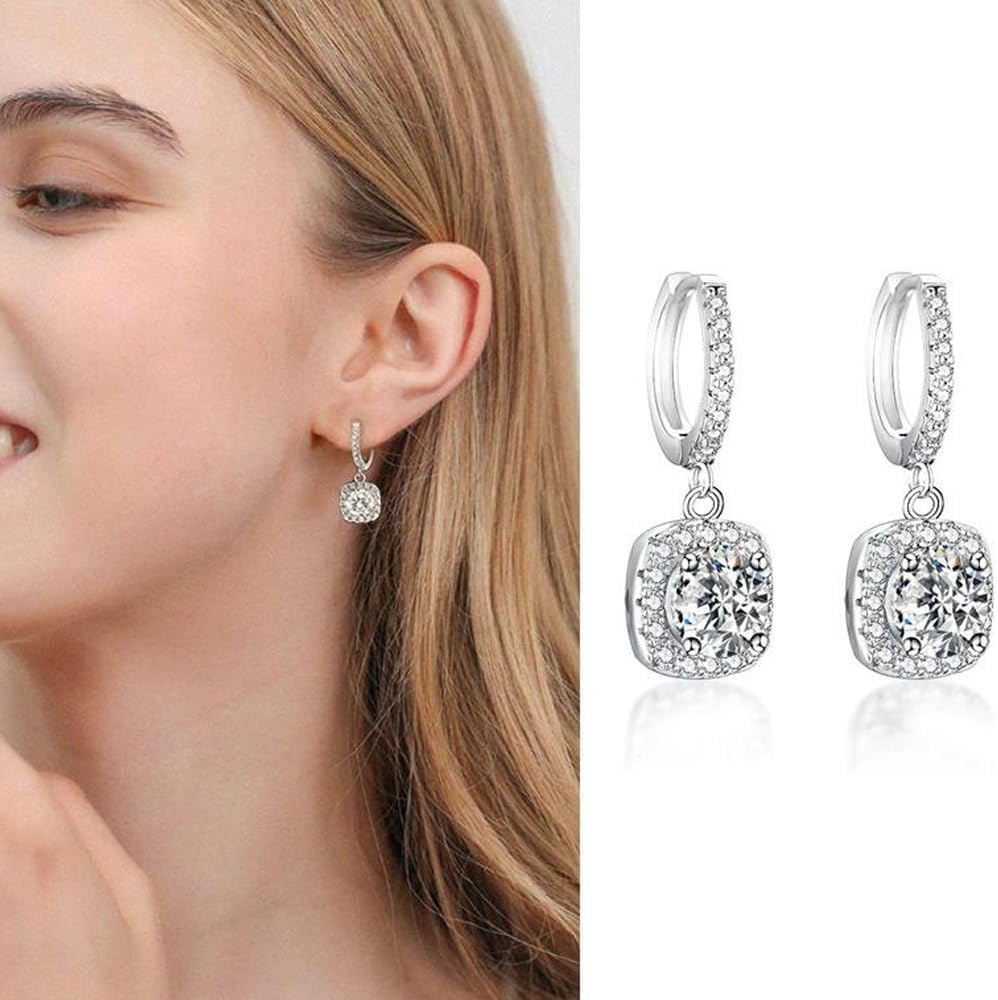 örhängen, 1 karat moissanit diamanter