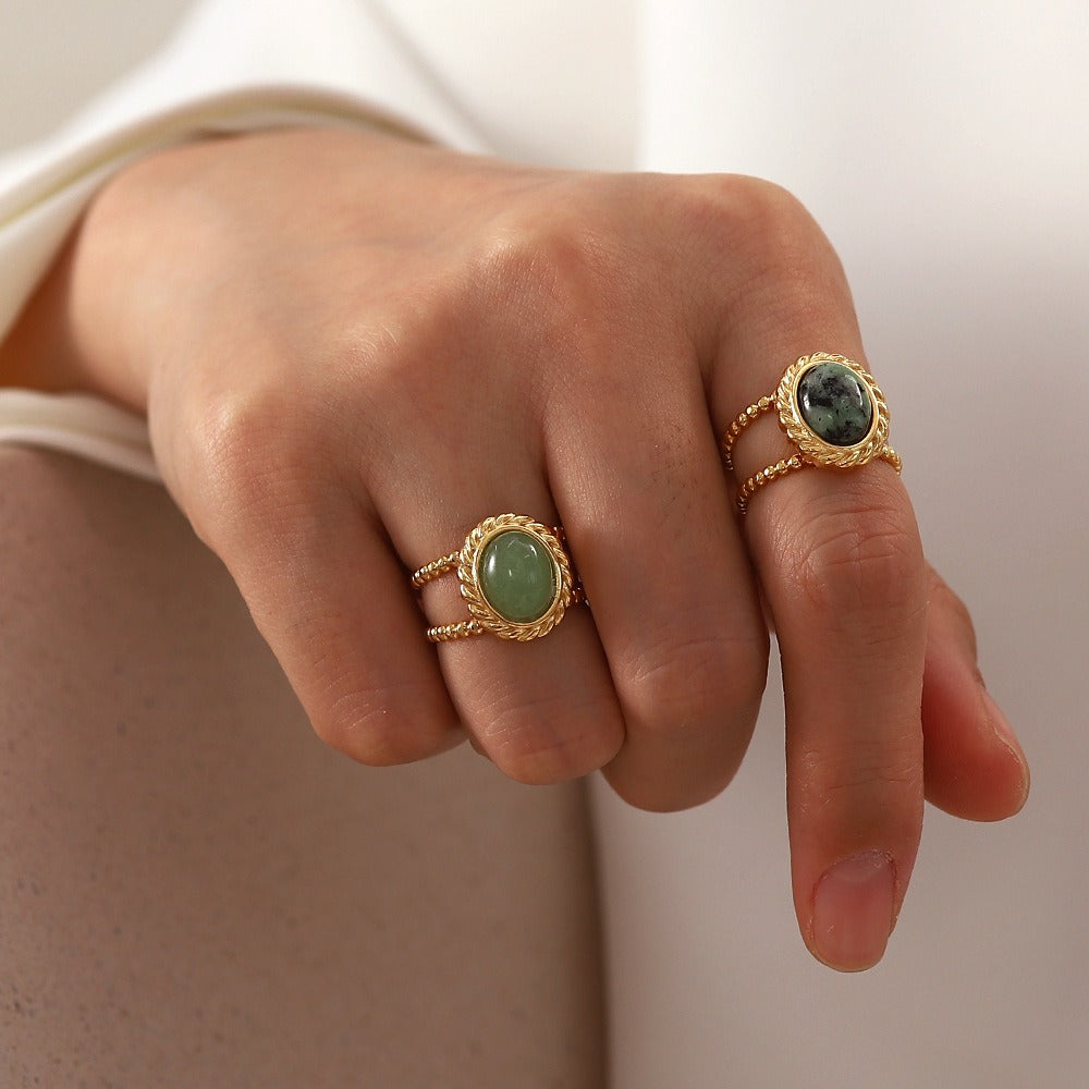 Retro style titanium steel ring