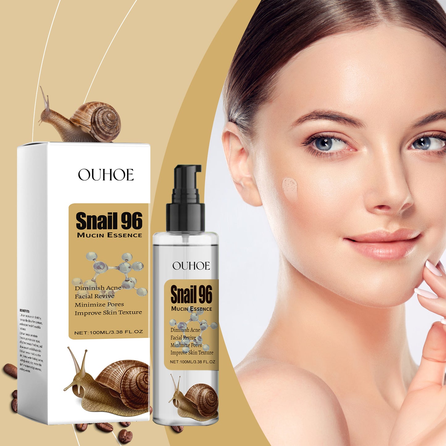 Ouhoe Snail Brightening Essence Surface Hydrating, Moisturizing, Firming, Brightening And Rejuvenating Serum
