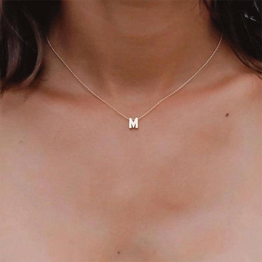 New Stainless Steel Gold-plated Necklace Letter Pendant Jewelry