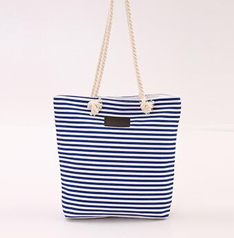 Canvas Stripe Women Zipper Handbag