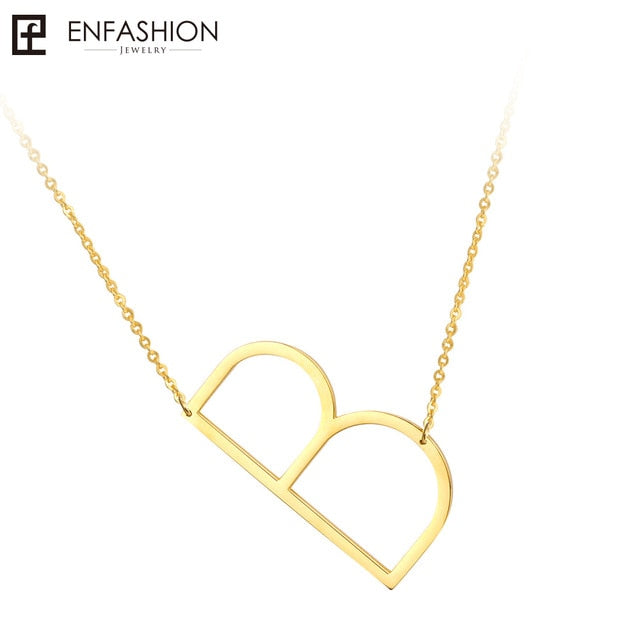 Letter necklace 24K gold-plated stainless steel jewelry