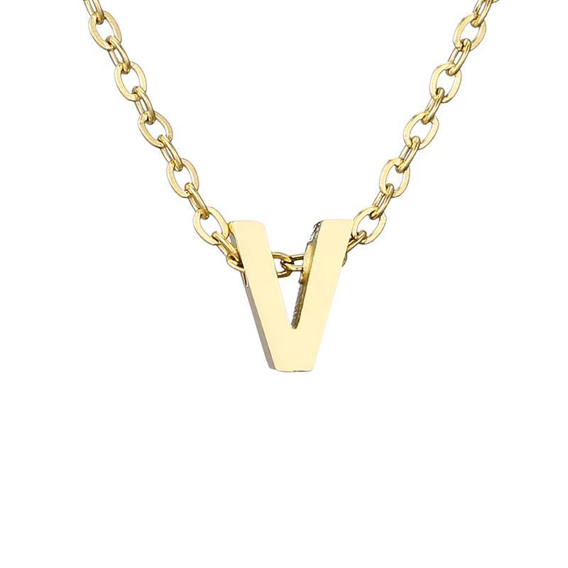 New Stainless Steel Gold-plated Necklace Letter Pendant Jewelry