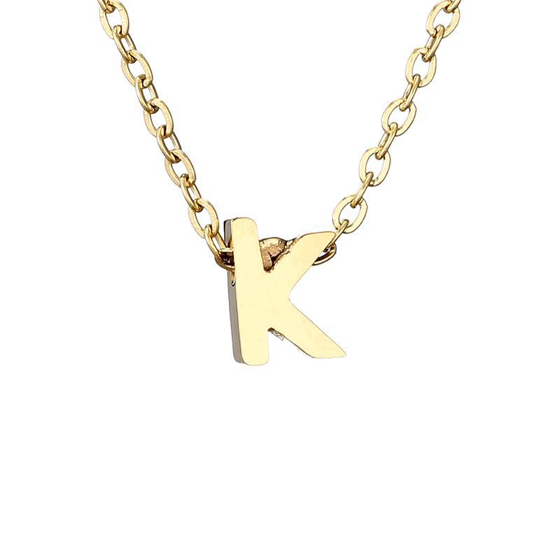 New Stainless Steel Gold-plated Necklace Letter Pendant Jewelry