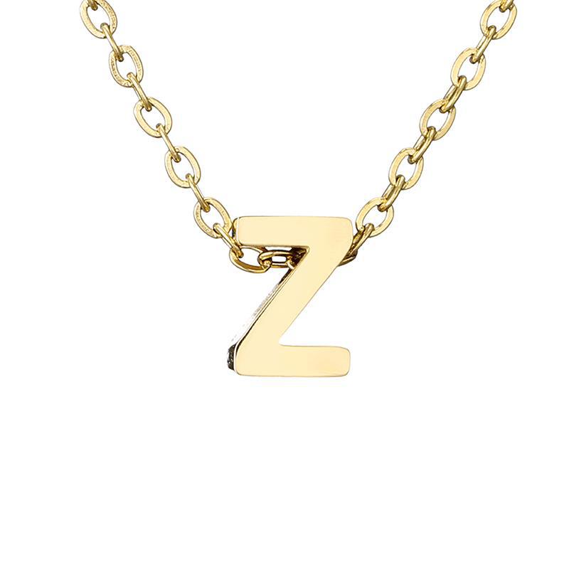 New Stainless Steel Gold-plated Necklace Letter Pendant Jewelry