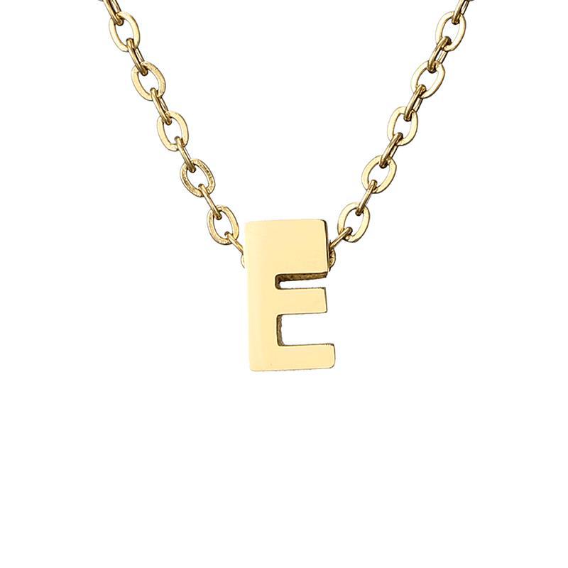 New Stainless Steel Gold-plated Necklace Letter Pendant Jewelry