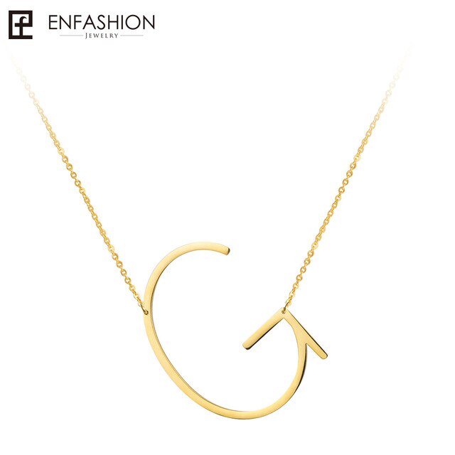 Letter necklace 24K gold-plated stainless steel jewelry