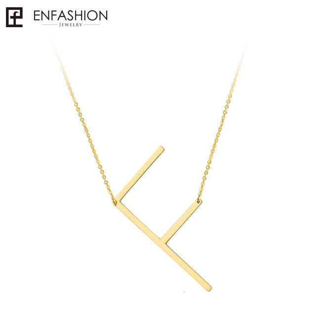 Letter necklace 24K gold-plated stainless steel jewelry